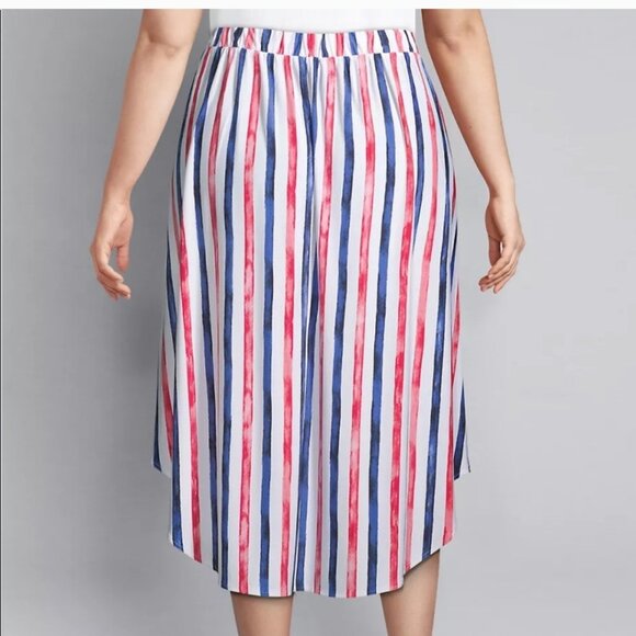 Lane Bryant Striped Crepe Midi Skirt - Picture 3 of 11